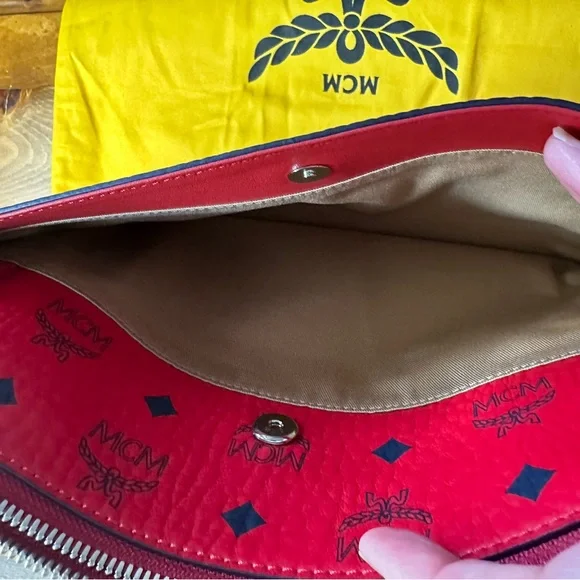 NWT MCM Candy Red Crossbody Bag with Authenticity - Picture 5 of 8